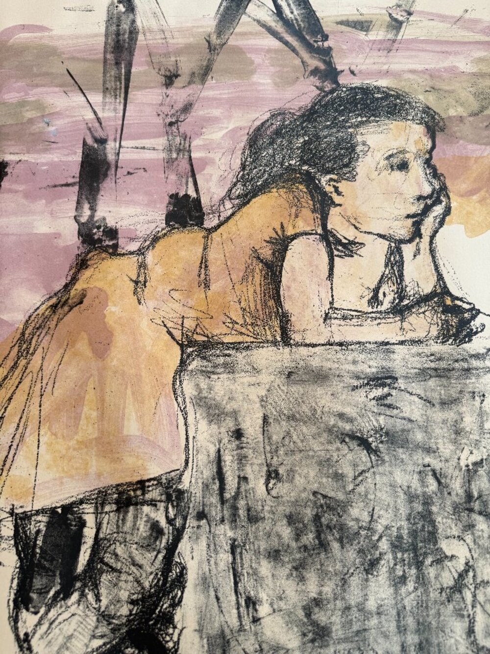 Mid Century Alexander Dobkin Signed Limited Edition Lithograph of a Young Girl